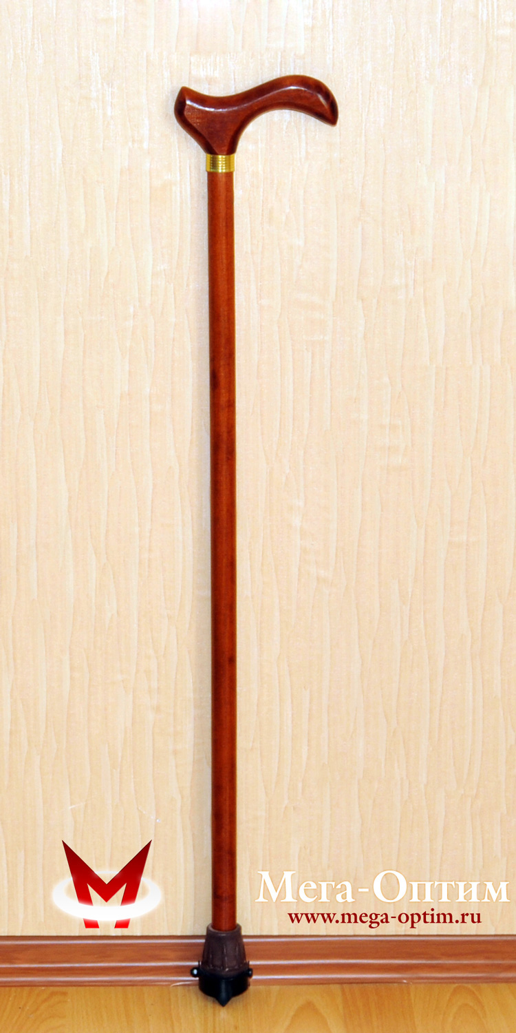 трость деревянная с деревянной ручкой с устройством против скольжения ДР-А